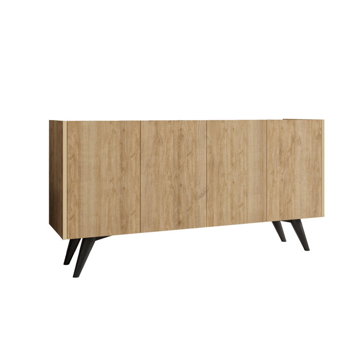 Hanah Home Consola Pekin Roble con Estanterías, Mueble Auxiliar para Salón o Pasillo, 150x76x40 cm